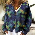 thumbnail image 1 of IMENGL cardigan Décontracté à Carreaux Imprimé pour Femme, Vert 2TG, Taille M-3TG, 1 of 7