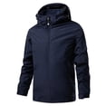 thumbnail image 2 of Sentmoon Coats for Men Solid Color Long Sleeve Mens Jackets Plus Size Zipper Windbreaker Waterproof Men Hoodie with Pockets Fall and Winter Fashion for Commuting and Bike Riding XXXL, 2 of 7