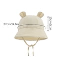 thumbnail image 3 of Zwiiyzr 2025 3-12 Months Infant Baby Boys Girls Summer Sun Protection Fashion Solid Color Outdoor Sun-Hat Cute Bear Ears Sunscreen Hat Cap Beige, 3 of 7