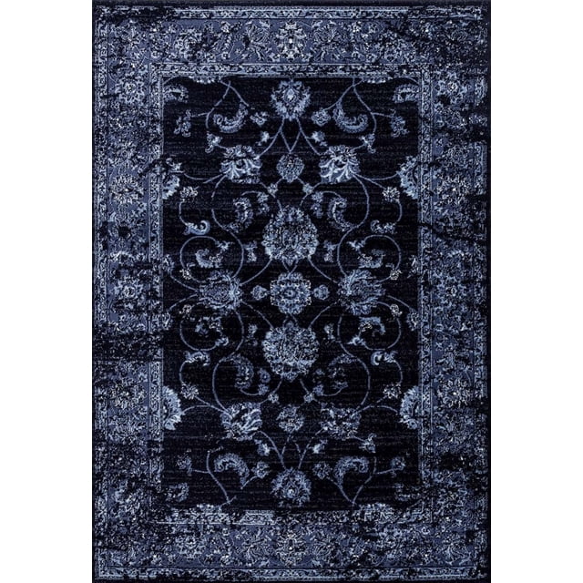 Samira Navy Blue Traditional Area Rug 5'3" x 7'3"