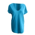 thumbnail image 4 of Yubnlvae T-Shirt Décontracté à Poche à Manches Courtes pour Femmes, T-Shirt Décontracté à la Mode pour Femmes Uni avec Poche, Liquidation! Uni, Col Rond, Bleu Ciel, m, 4 of 4
