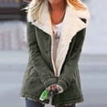 thumbnail image 2 of KIHOUT Spring Winter Warm Coat Women Plus Size Winter Warm Composite Plush Button Lapels Jacket Outwear Coat,Size S-5XL, 2 of 6