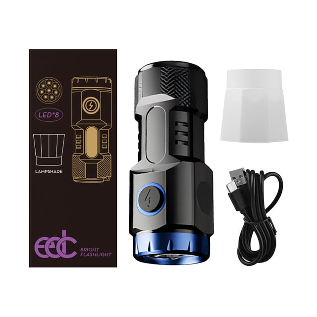 TopLLC Ultra Bright And Strong Light Flashlight Charging Outdoor Portable Long-range Flashlight Multi-core Wick Burst Flashlight