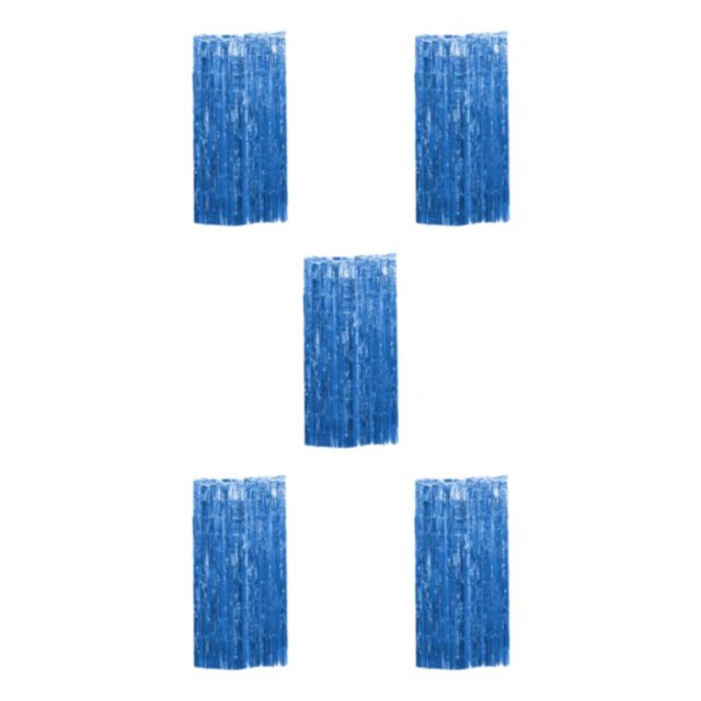 Wweixi Customized Fringe Curtain For Exquisite Anniversary Party Decorations Luster Dark Blue 5Set