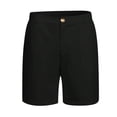 thumbnail image 3 of Mens Golf Dress Shorts 7 Inch Button Flat Front Loose Fitting Shorts Casual Elastic Waist Work Shorts with Pockets, 3 of 4
