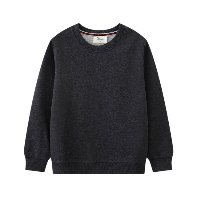 QUDDERR Chandails en Molleton pour Enfants Garçons Filles Couleurs Unies Col Rond Pull Unisexe Manches Longues Printemps Automne Taille 2-7T