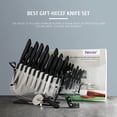thumbnail image 2 of Hecef Knife Block Set, 25 Pcs Titanium Plated High Carbon Stainless Steel Extra Sharp Kitchen Knives, 2 of 12
