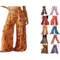 thumbnail image 5 of Pantalons de Plage Boho pour Femmes Taille Haute Décontractée Ample Jambe Grand Droite Imprimée, 5 of 5