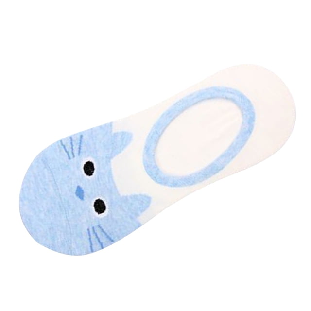 GDREDA Sock Slippers 1 | Ladies Socks with Cute Cat Pattern Design for Boat Footwear Sky Blue,One Size