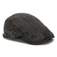 thumbnail image 3 of Men's Cowboy Beret Washed Casual Cap Thin Literary Spring Autumn Forward Style Couple Hat, 3 of 4