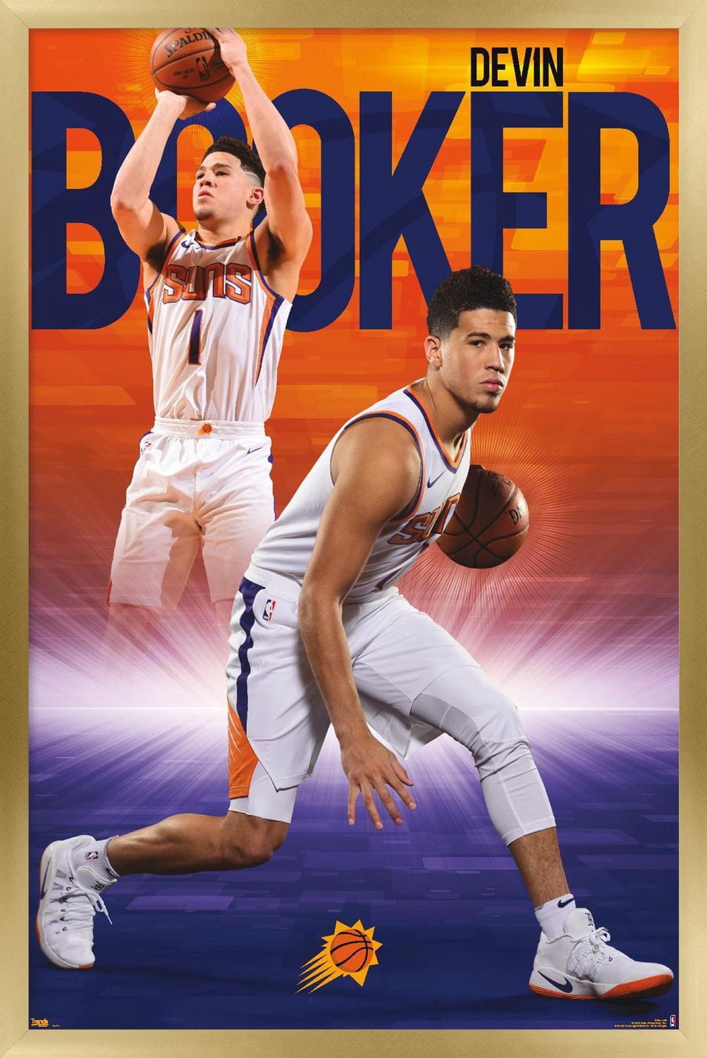 NBA Phoenix Suns - Devin Booker 18 Wall Poster, 22.375" x 34" Framed