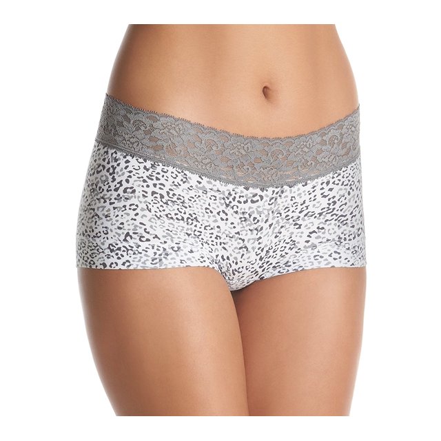 Maidenform Culottes Garçonnes de Rêve en Coton pour Femmes avec Dentelle - Article à Succès, 9, Gris Daze