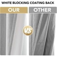 thumbnail image 3 of Blackout Curtains, Chenille Linen Curtains 108 inches Long 100% Blackout Curtains for Bedroom, Textured Linen Look Draperies Grommet with White Liner, 2 Panels, Heather Glacier Gray, 3 of 10