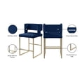 thumbnail image 4 of Meridian Furniture Caleb Navy Velvet Counter Stool (Set of 2), 4 of 5