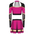 thumbnail image 4 of iiniim Costume de Cheerleading pour Femmes, Uniforme de Cheerleading 2 Pcs, Robe Crop Top avec Jupe Plissée Mini Rose Vif P, 4 of 5