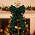 thumbnail image 1 of ABPWLY Velvet Ribbon 5 Yards Green Glitter Christmas DIY Bow Wrapping Holiday Table Decoration Satin Flocking Craft Multipack Multiple Widths 1Pc 177.17in, 1 of 6