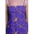 thumbnail image 4 of Bimba Robe Soleil de Plage pour Femmes à Corsage Smocké, Imprimé Feuilles Sèches et Chardonnerets Dorés - Très Petit, 4 of 7