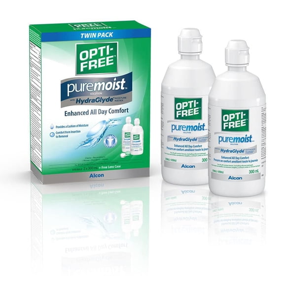 OPTI-FREE® PureMoist with HydraGlyde Twin Pack, Multipurpose Contact Lens Solution