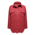 thumbnail image 2 of Yubnlvae Veste-Chemise en Denim Rouge Délavé Mode Décontractée pour Femme, m, 2 of 3