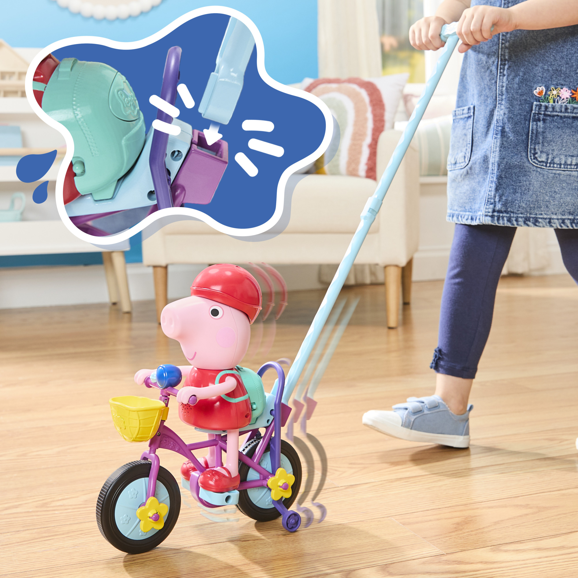 Peppa Pig À vélo avec Peppa, coffret avec figurine interactive et vélo - Version anglaise