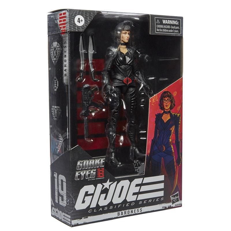 G.I. Joe Classified Series, Snake Eyes: G.I. Joe Origins, Baroness, figurine 19 premium à collectionner, emballage spécial