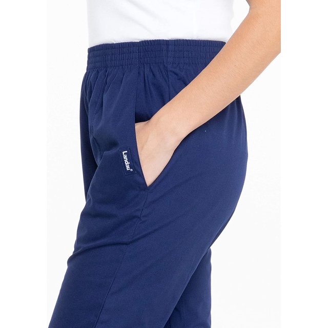Landau Essentials Pantalons de Gommage Coupe Décontractée pour Femmes, Noir, 1 Unité