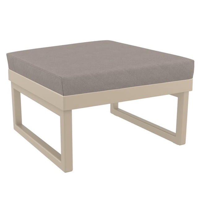 Compamia Ottoman Mykonos Taupe avec Tissu Acrylique Coussin Taupe
