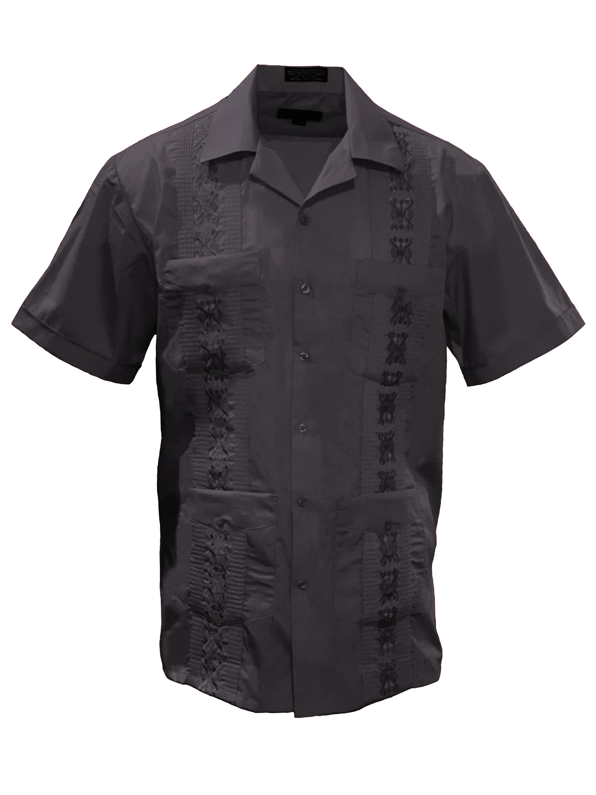 Gravity Threads Chemise d'Été Guayabera pour Homme - Noir - 4X-très Grand