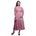 thumbnail image 1 of Bimba Robe Bloc Femme à Manches Longues Smockée Col Rond à Volants Été Maxi-Xx-Grand, 1 of 5