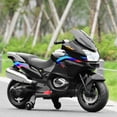 thumbnail image 3 of Costway 12V Kids Ride On Motorcycle Electric Motor Bike w/ Training Wheels & Light Black, 3 of 10