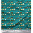 thumbnail image 1 of Soimoi Poly Georgette Fabric Sleigh,Bread & Hot Dog Food Print Fabric by Yard 52 Inch Wide, 1 of 3