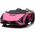 thumbnail image 3 of KidsVIP 24V Lamborghini Sian 2-Seater 4X4 Ride-On Car W/ Rubber Wheels, Leather Seats, Music & Remote, 3 of 9