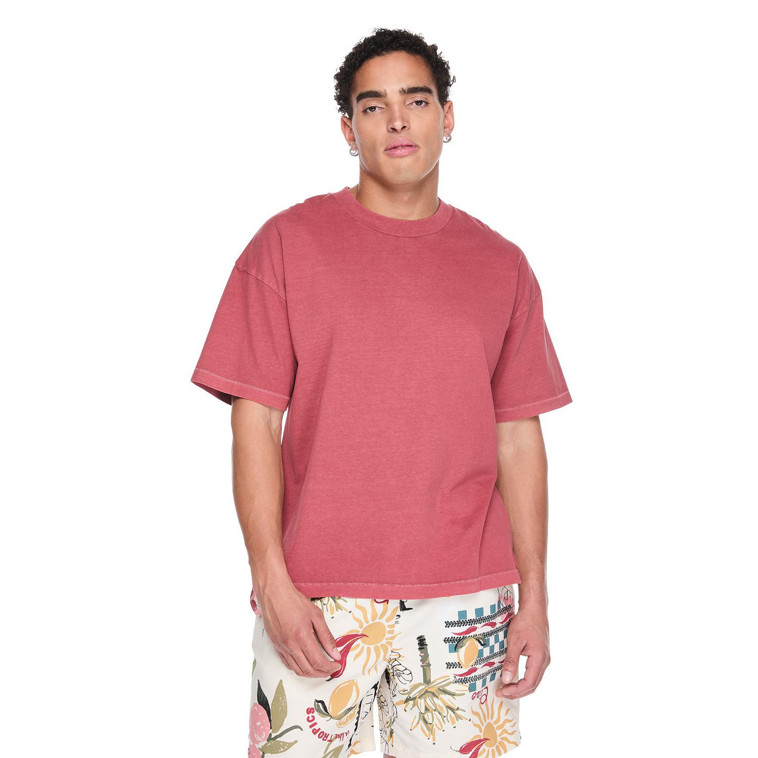 T-shirt surdimensionné à manches courtes No Boundaries pour hommes
