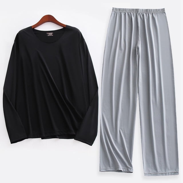 Weiqiqre Ensemble de Sport pour Hommes, Mode Décontractée, Couleur Unie, Col Rond, Manches Longues, Extensible