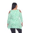 thumbnail image 3 of White Mark Women's Leopard 3/4 Sleeve Cold Shoulder Tunic Top, 3 of 5