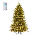 thumbnail image 1 of Costway 7 FT Pre-Lit Christmas Tree Hinged with 470 Multi-color Lights & 1646 Branch Tips, 1 of 10