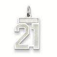 thumbnail image 1 of Pendentif Breloque en Argent Sterling 925 Numéro 21, 1 of 6