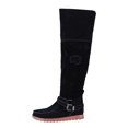 thumbnail image 2 of Bottes pour Femmes à Bout Rond, Mode, Décontractées, avec Boucle de Ceinture, Talon Bas, Bottes Plates, 2 of 4