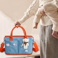 thumbnail image 3 of Diaper Bag Backpack Diaper Bag for Infant Large Capacity Pockets Wrap Straps for Stroller Pendant Bear Brooch Infant Bottle Diaper Postpartum Infant Pack Baby Diaper Bag, 3 of 5