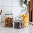 thumbnail image 1 of Gala Houseware Airtight Food Storage Jars with Glass Lids, Ribbed Glass Canister Set for Kitchen Pantry Organization, Set of 3, 1 of 6
