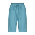 thumbnail image 4 of Timegard Womens Plus Size Shorts Elastic Waisted Drawstring Lightweight Casual Knee Length Shorts with Pockets, 4 of 5