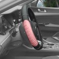 thumbnail image 4 of Ultra Grip Silicone & Faux Leather Steering Wheel Cover - Pink, 4 of 4