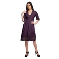 thumbnail image 4 of Moomaya Robe Midi Décontractée Unie pour Femmes à Manches Courtes Tenue d'Été Vêtements, 4 of 6