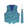 thumbnail image 1 of Omega Button Vest + Matching Tie - Aqua Blue - 2X-Large, 1 of 1