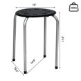 thumbnail image 2 of Gymax Set of 6 Portable Plastic Stack Stools Backless Classroom Seating Black and Gray, 2 of 10