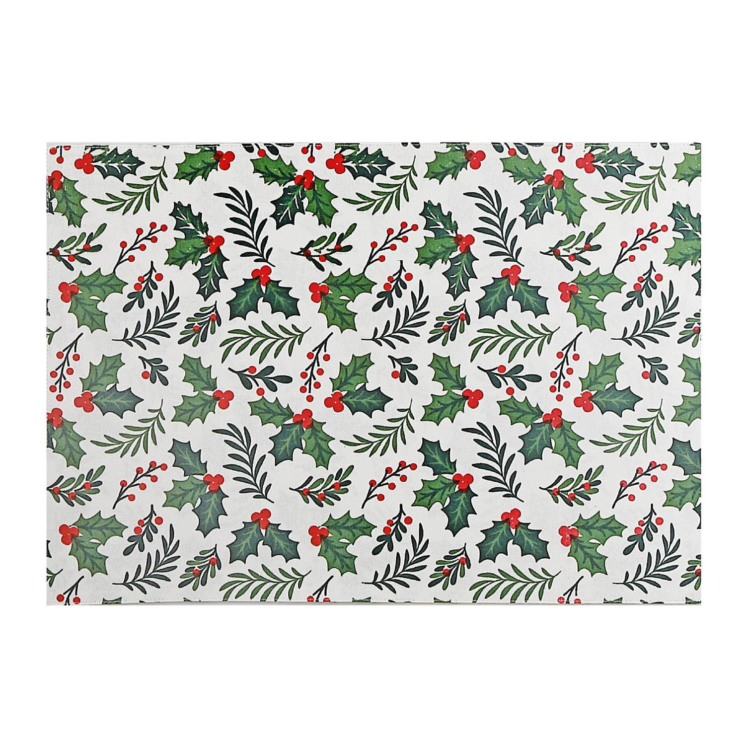 Set De Table En Coton Fusionné Holly Et Ivy - Lot De 12