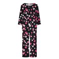 thumbnail image 3 of TIMIFIS Ensembles de Pyjama pour Femmes 2 Pcs - Pyjamas de la Saint-Valentin pour Femmes - Ensembles de Pyjamas pour Dames Manches Longues Col Rond Haut et Pantalon Ensembles de Détente, 3 of 3