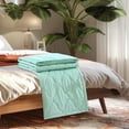 thumbnail image 3 of Matoen12 Solid Color Flannel Blankets for All Season, Polyester Soft Throw Blanket Lightweight Air Conditioning Quilt for Nap Sleep, Modern Style Home Decor Ideal for Gift, 60"x79", 1PC, Mint Green, 3 of 7