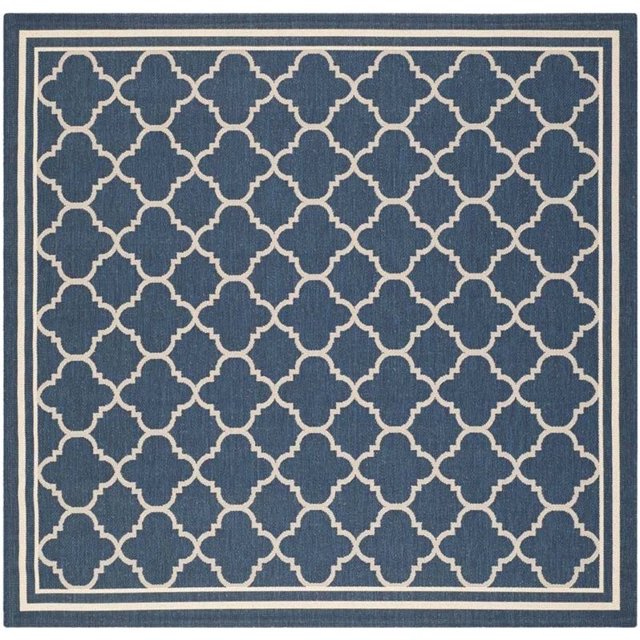 Safavieh Courtyard Navy Indoor Outdoor Rug - Square 6'7"