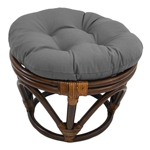 Coussin Repose-Pieds Rond en Sergé Uni Capitonné de 18 Po - Gris